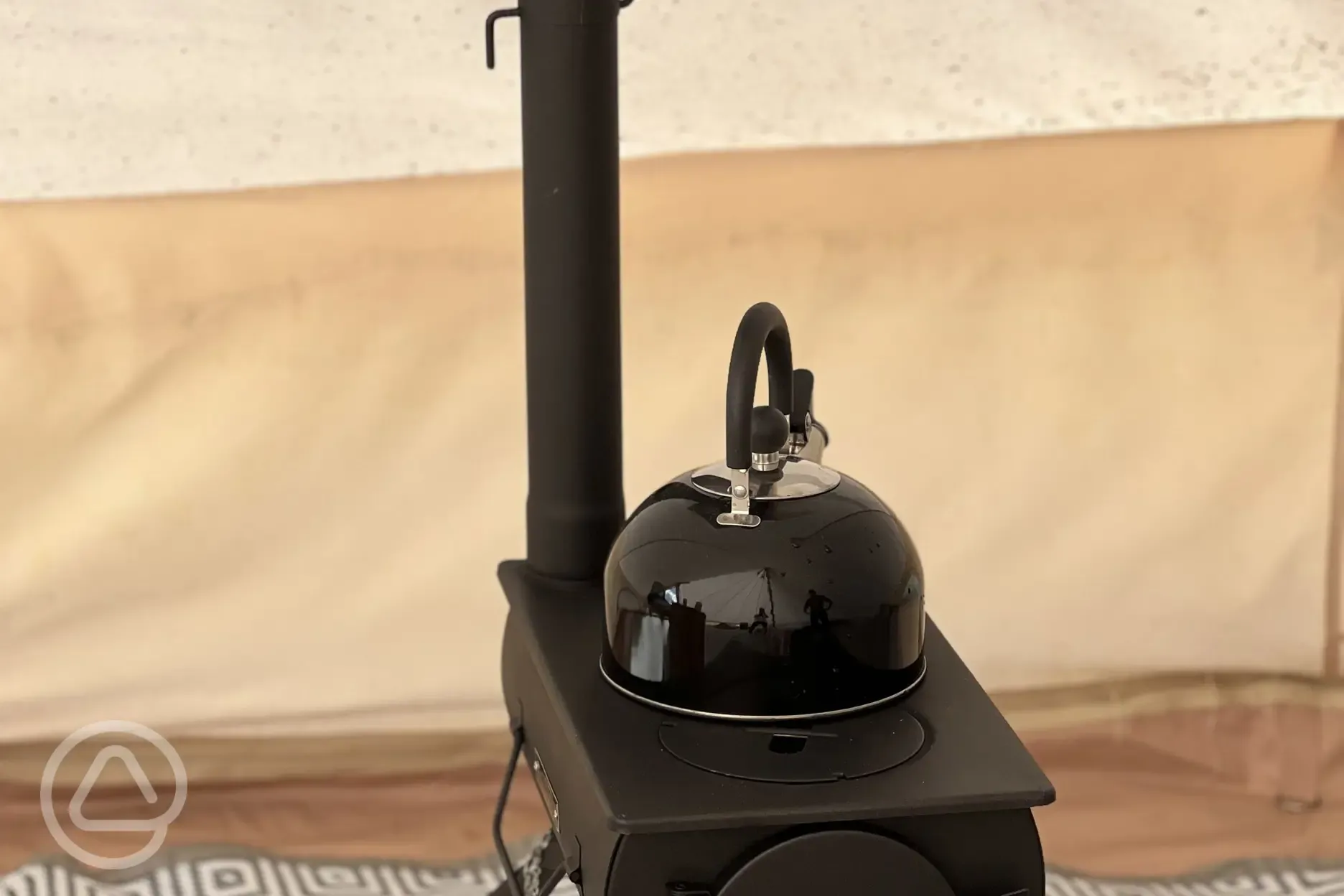 Bell tent kettle and log burner 