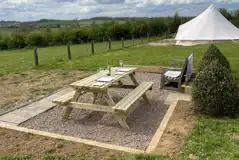 Bell tent outdoor seating area Bell tent outdoor seating area