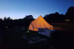 Bell tent at night Bell tent at night
