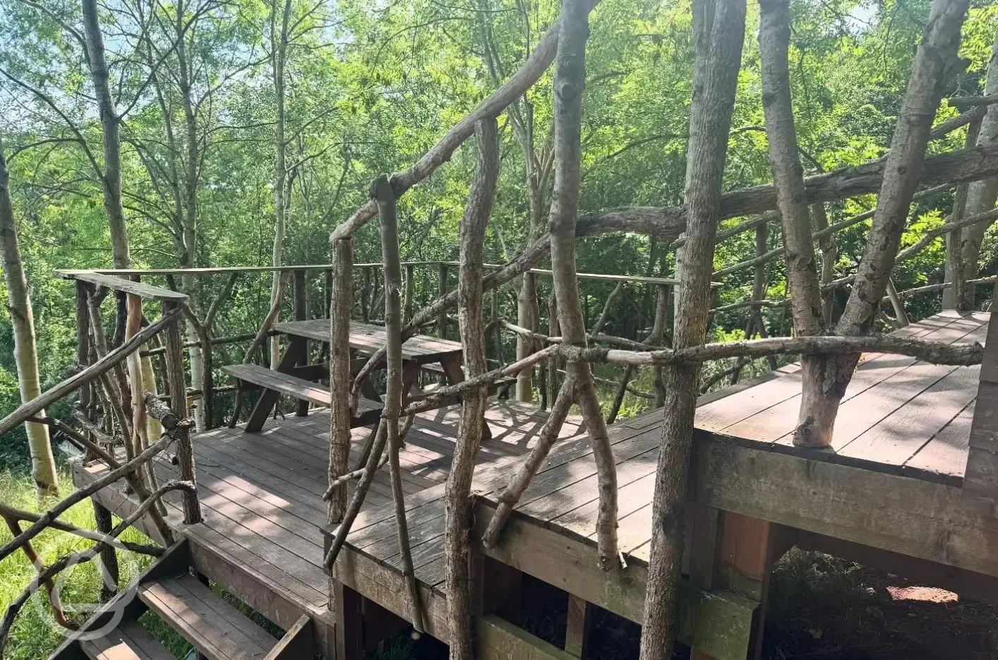 Glamping pod terrace