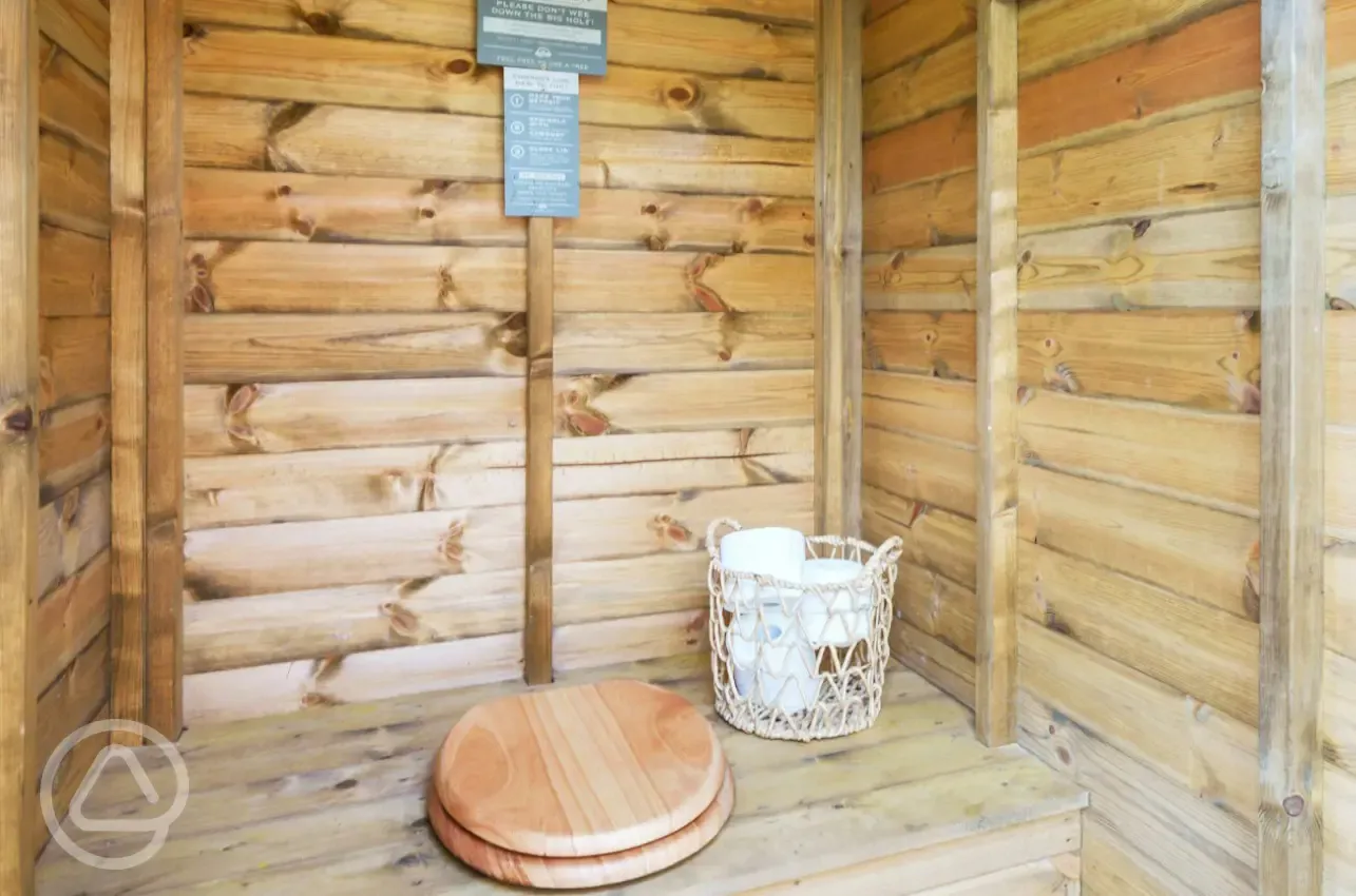 Roundhouse wooden yurt private compost toilet