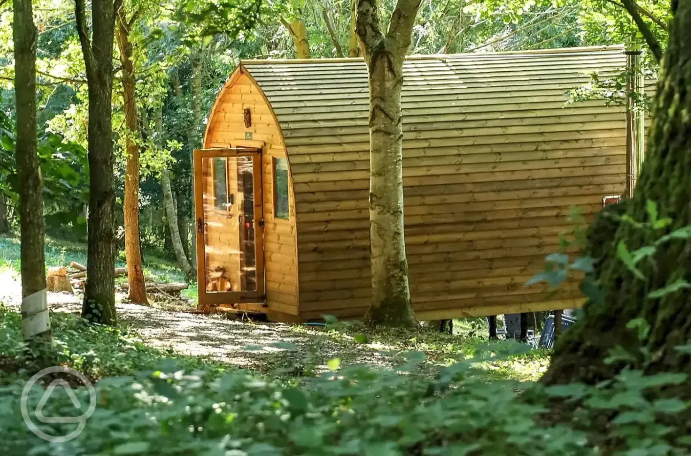 Glamping pod in the woodland