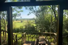 Glamping pod terrace and views Glamping pod terrace and views