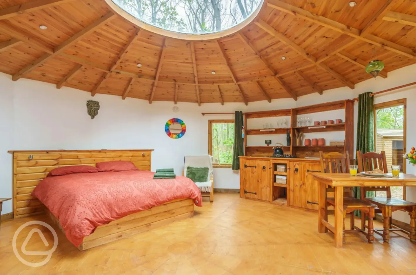 Roundhouse woodland yurt interior