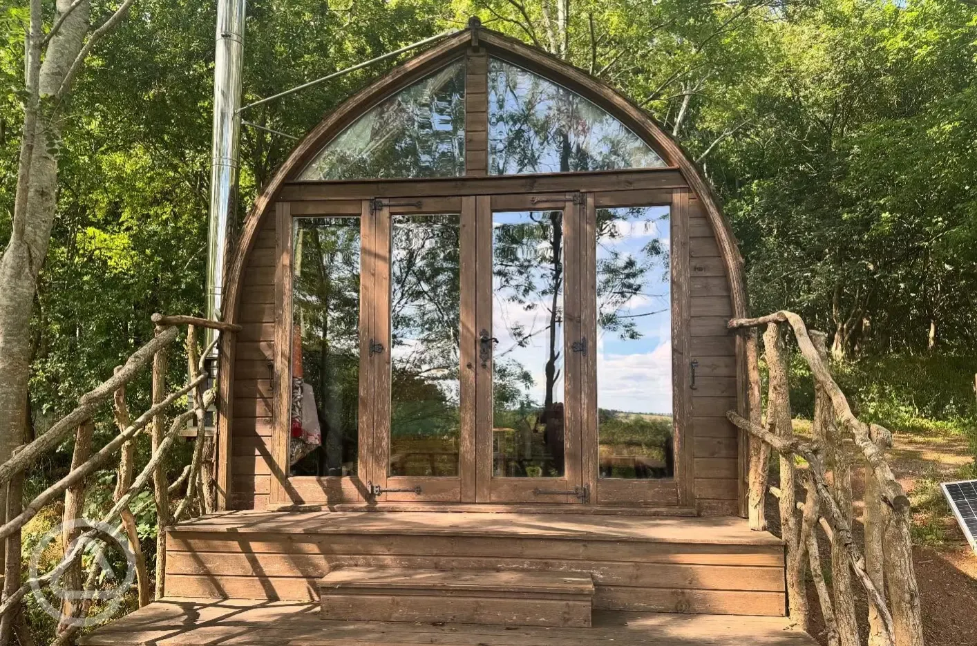 Glamping pod with glass front