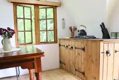 Glamping shepherd's hut kitchen Glamping shepherd's hut kitchen
