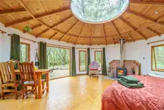 Roundhouse wooden yurt interior Roundhouse wooden yurt interior