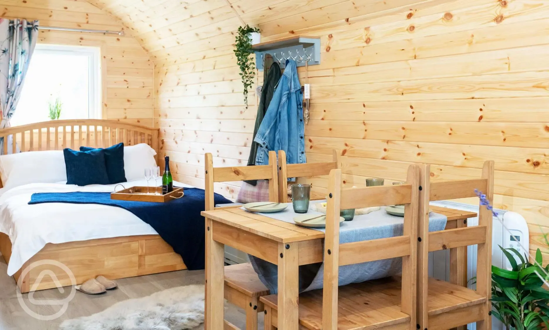 Glamping pod interior