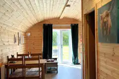 Glamping pod with hot tub interior