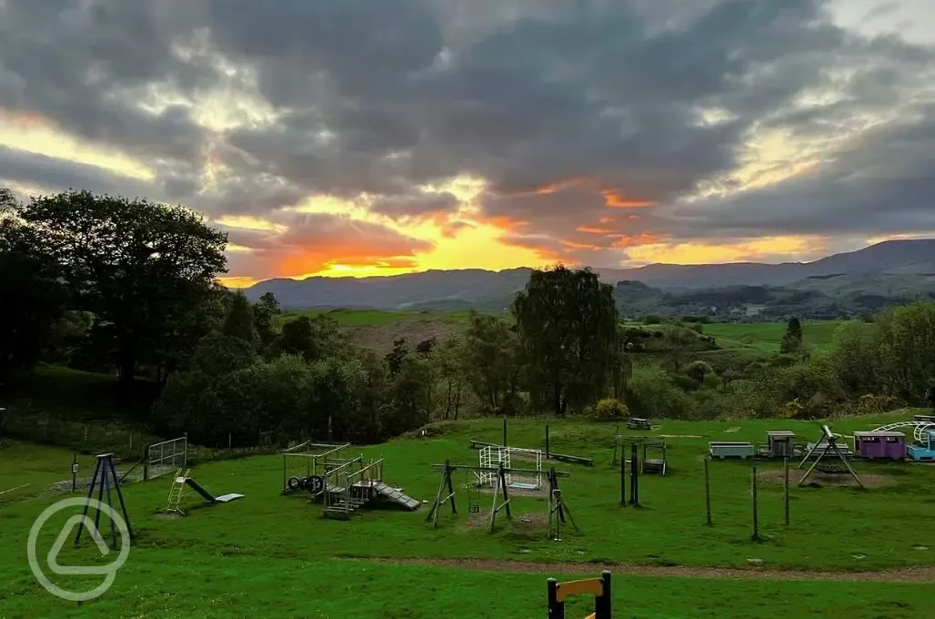 Sunset over the play park
