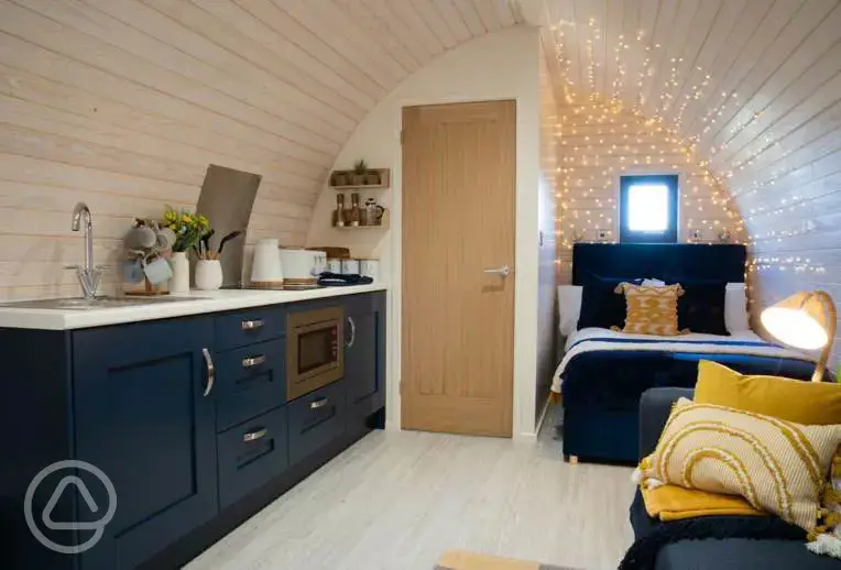 Glamping pod interior