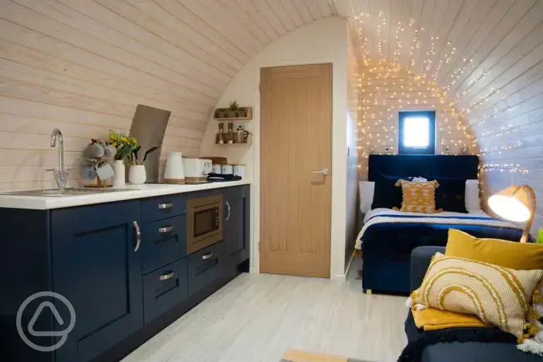 Glamping pod interior
