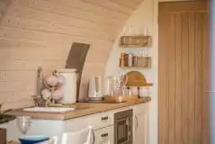 Glamping pod kitchenette