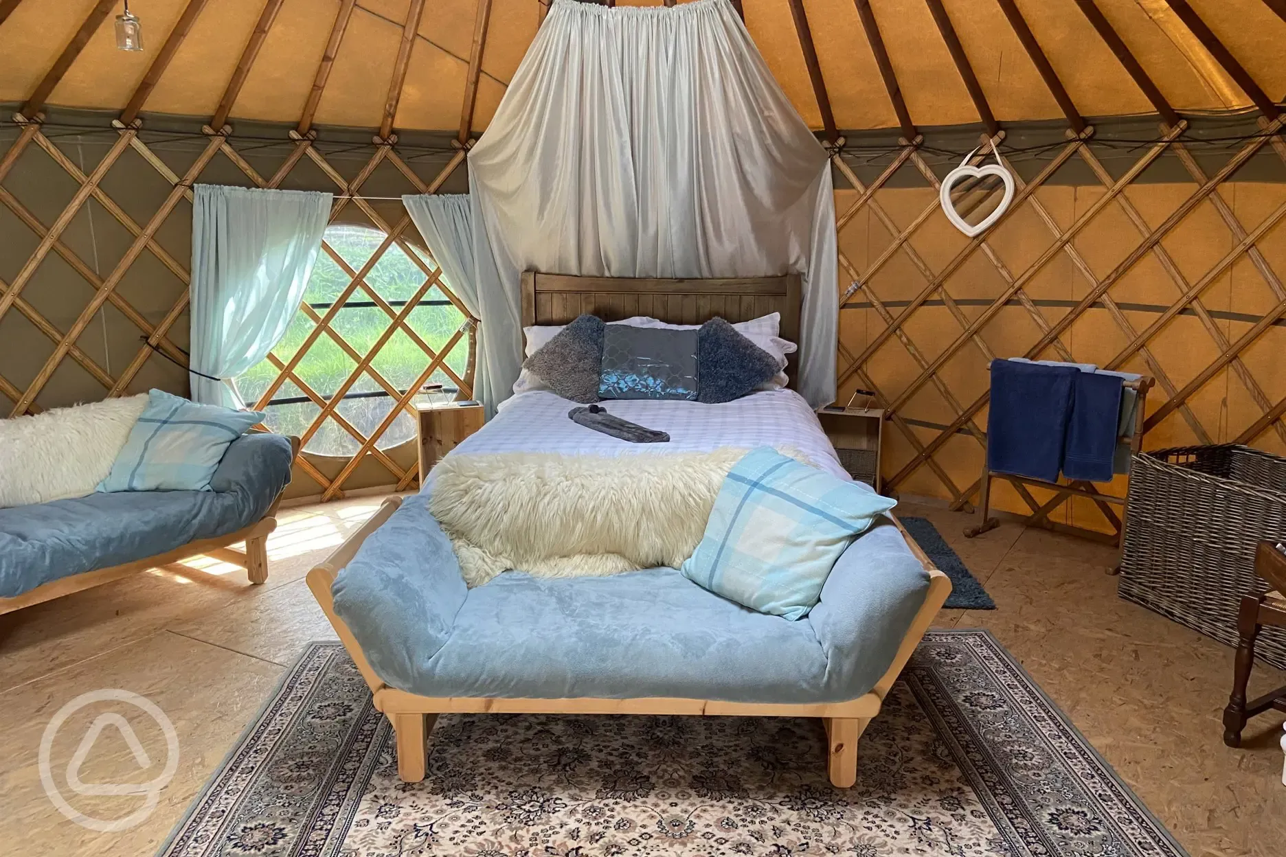 Inside the yurt