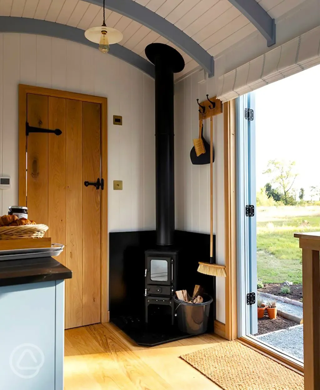 Saltmarsh shepherd's hut woodburner