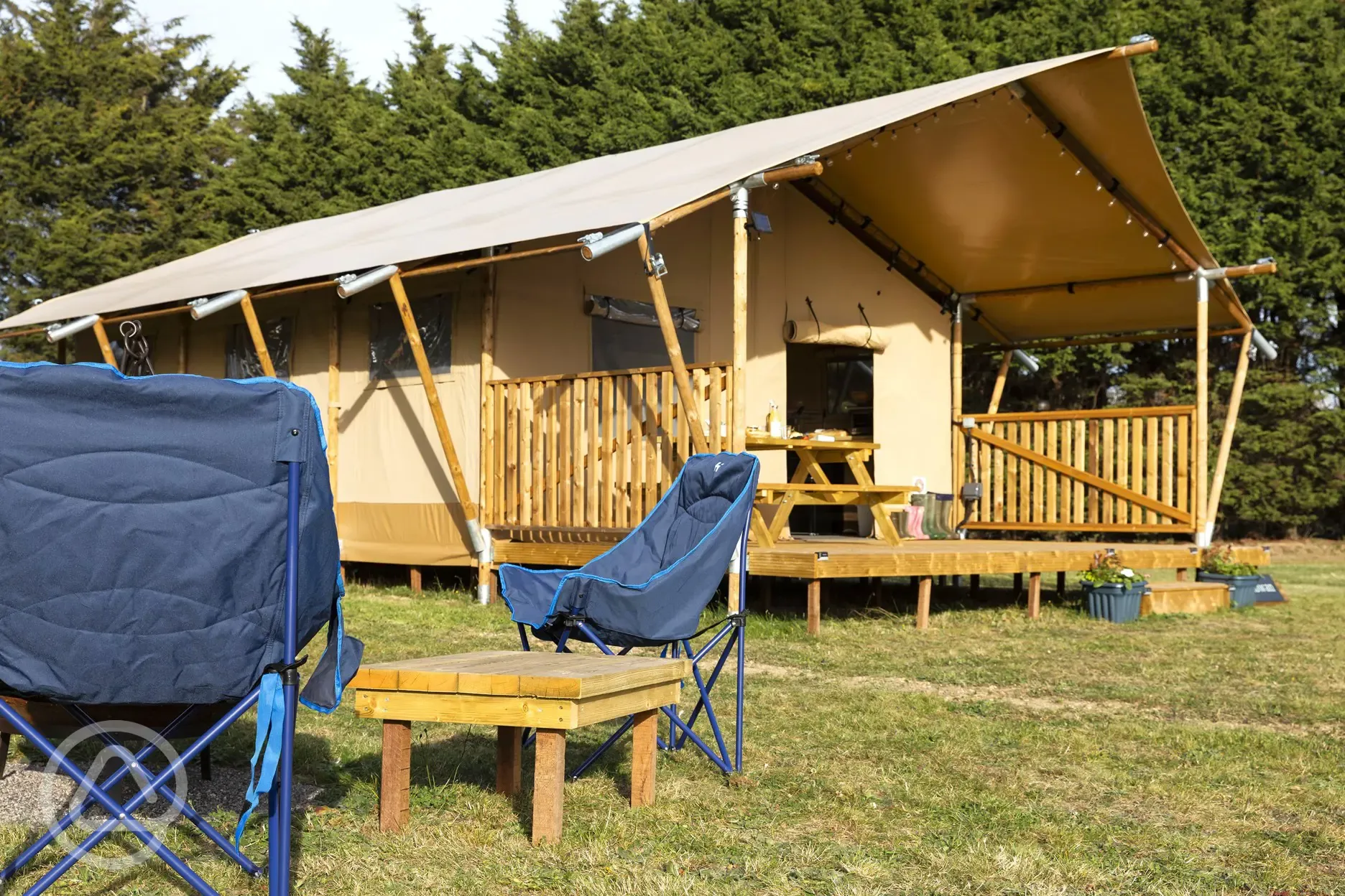 Safari tent and fire pit