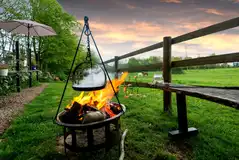 Fire pit at the Hideaway shepherd's hut Fire pit at the Hideaway shepherd's hut