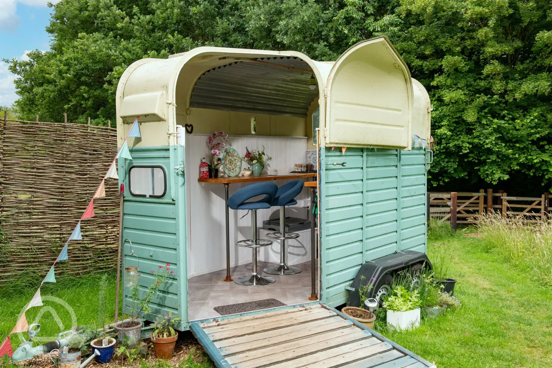 Converted trailer kitchen 