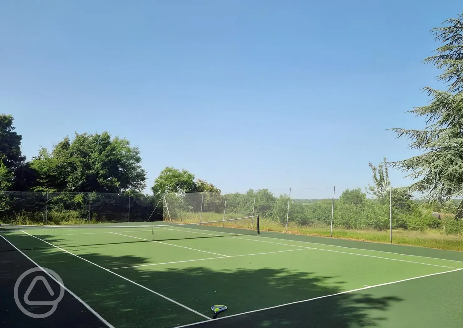 Tennis court with views