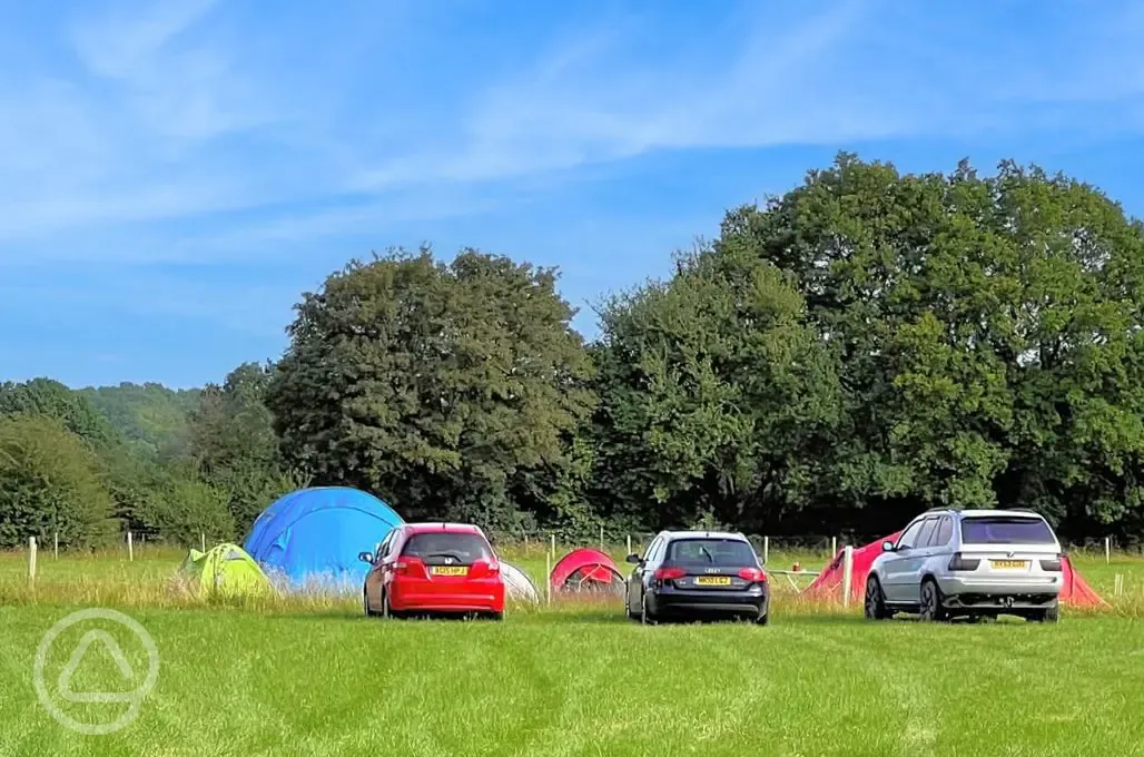 Non electric grass tent pitches