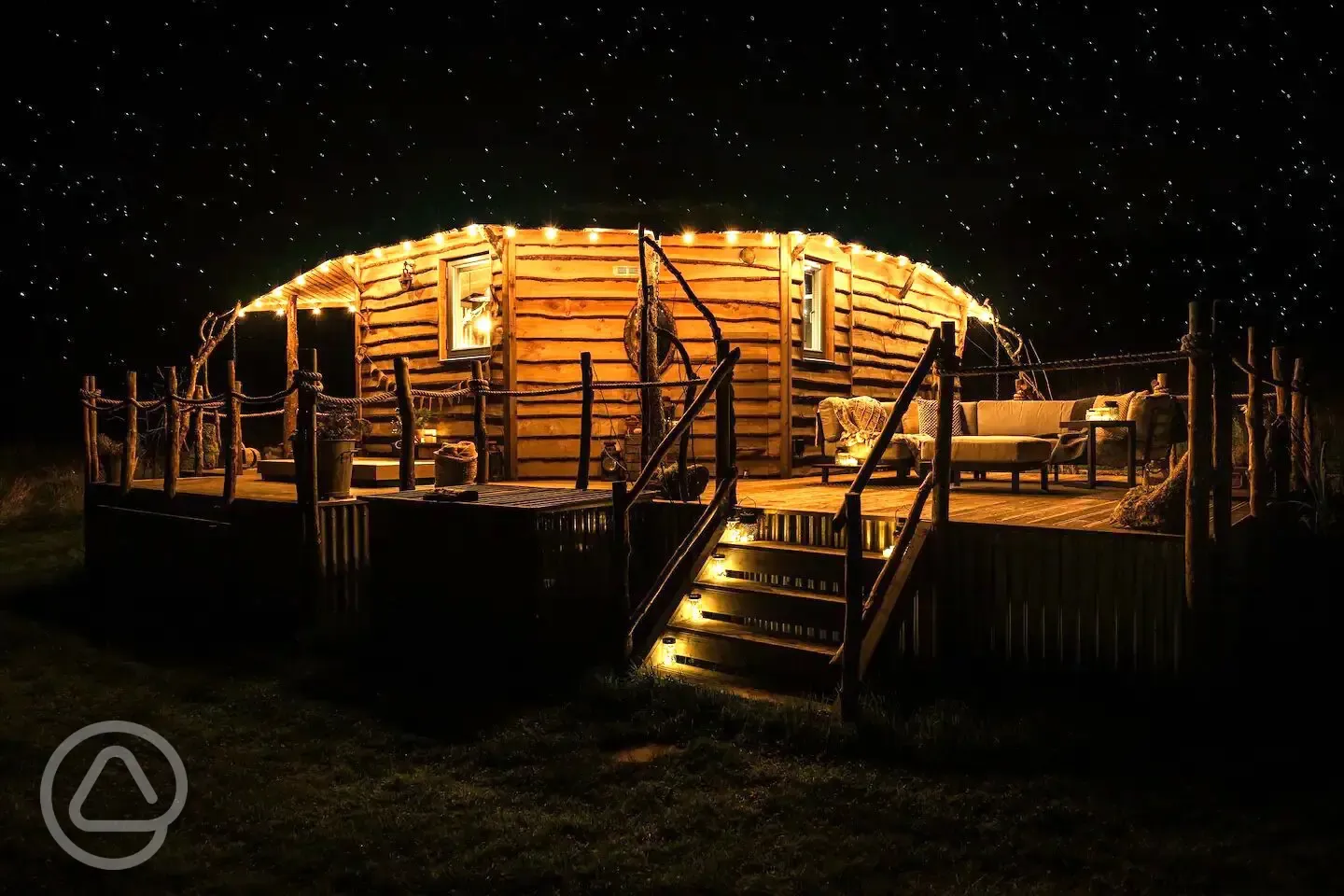 Cabin at night time