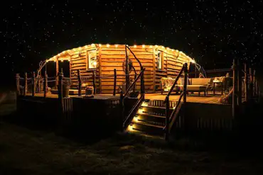 Cabin at night time
