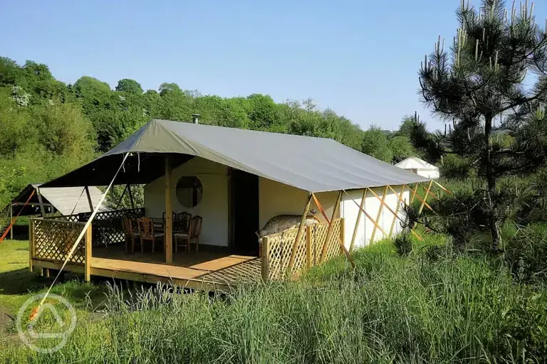 Safari tent exterior 