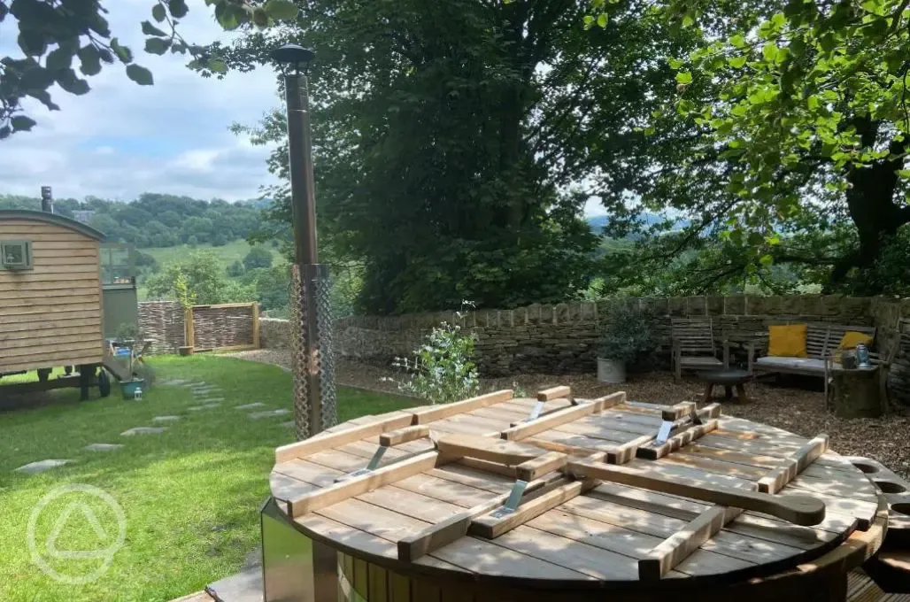 View from the wood fired hot tub 