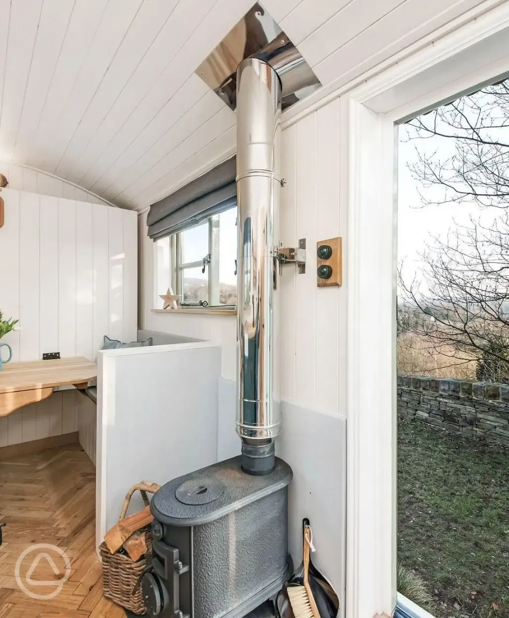 Shepherd's hut wood burner