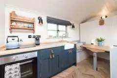 Shepherd's hut kitchen