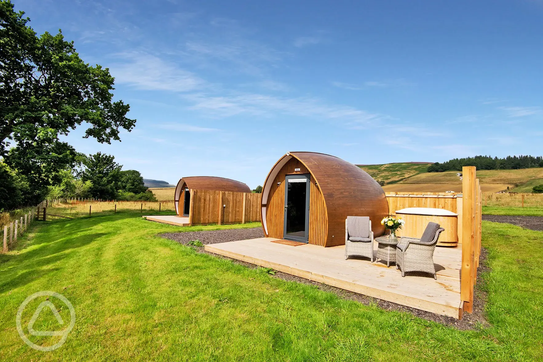 Glamping pods with hot tubs