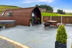 Accessible large glamping pod with hot tub