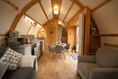 Large ensuite glamping pod interior