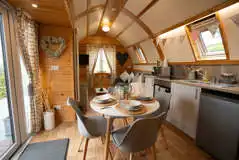 Large ensuite glamping pod interior