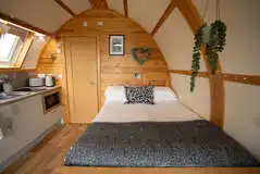 Couples ensuite glamping pod interior