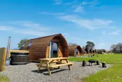 Glamping pods with optional hot tubs