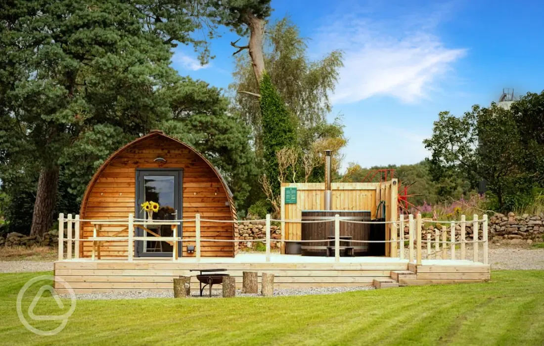Accessible glamping pod with optional hot tub