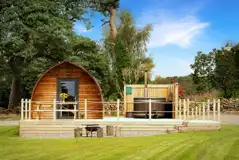 Accessible glamping pod with optional hot tub