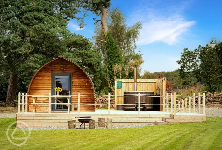 Accessible glamping pod with optional hot tub
