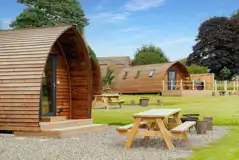 Glamping pods with optional hot tubs