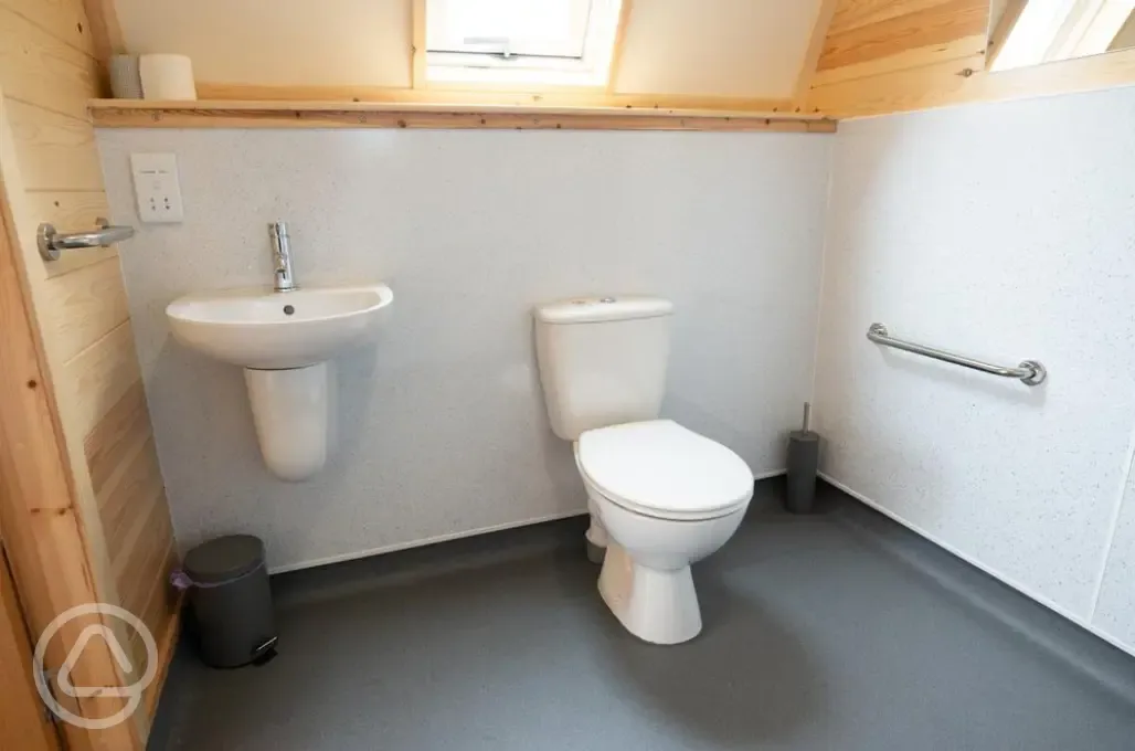 Accessible glamping pod ensuite