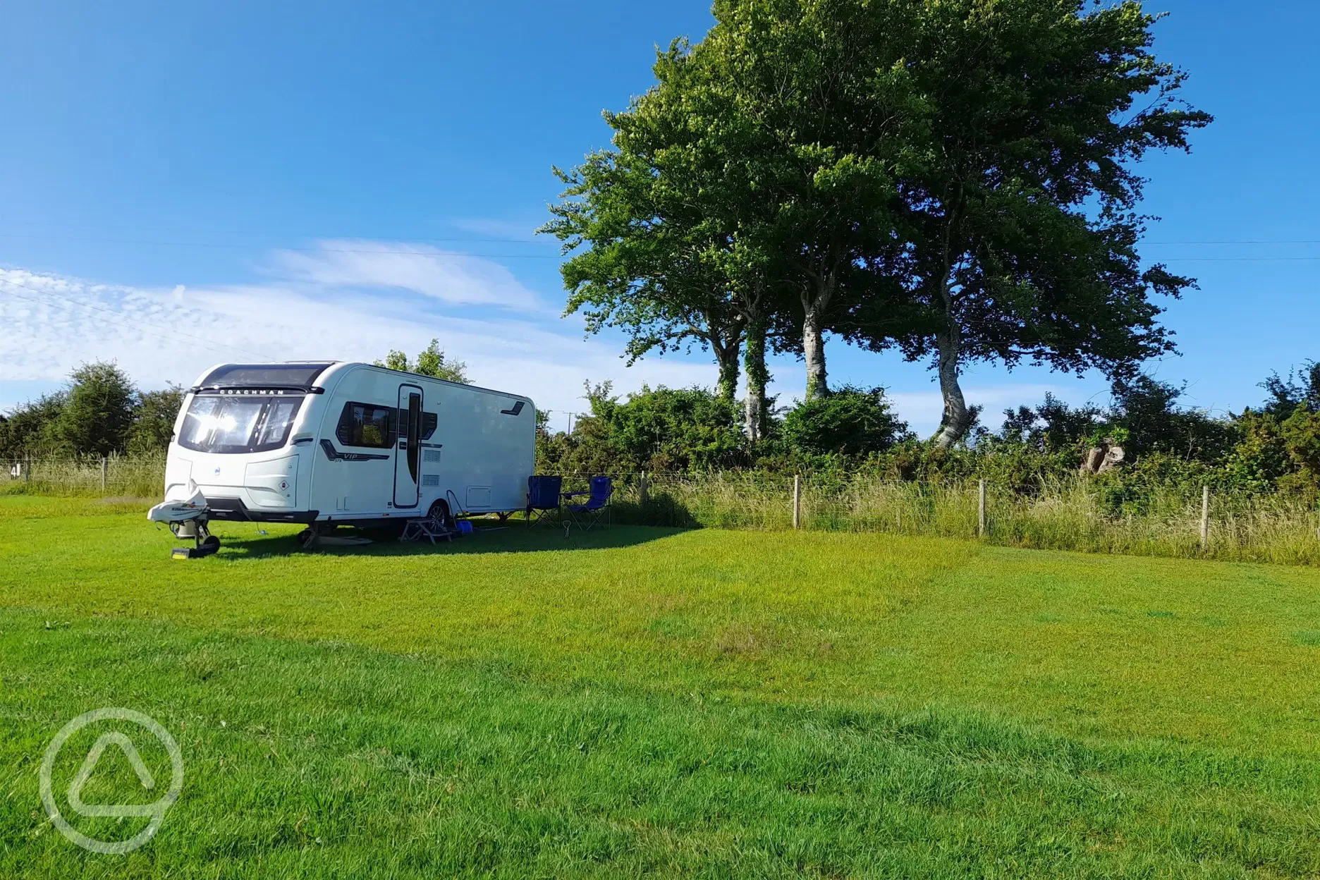 Fully-serviced grass campervan, caravan or motorhome pitch