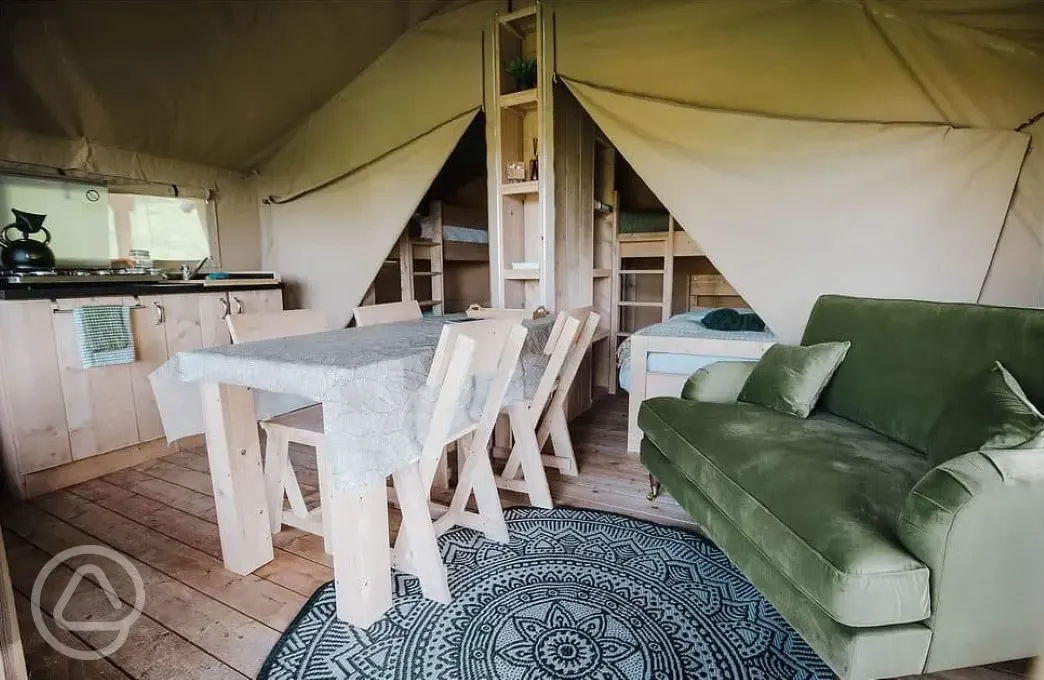 Safari tent interior 