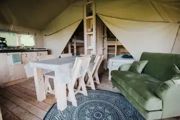 Safari tent interior 