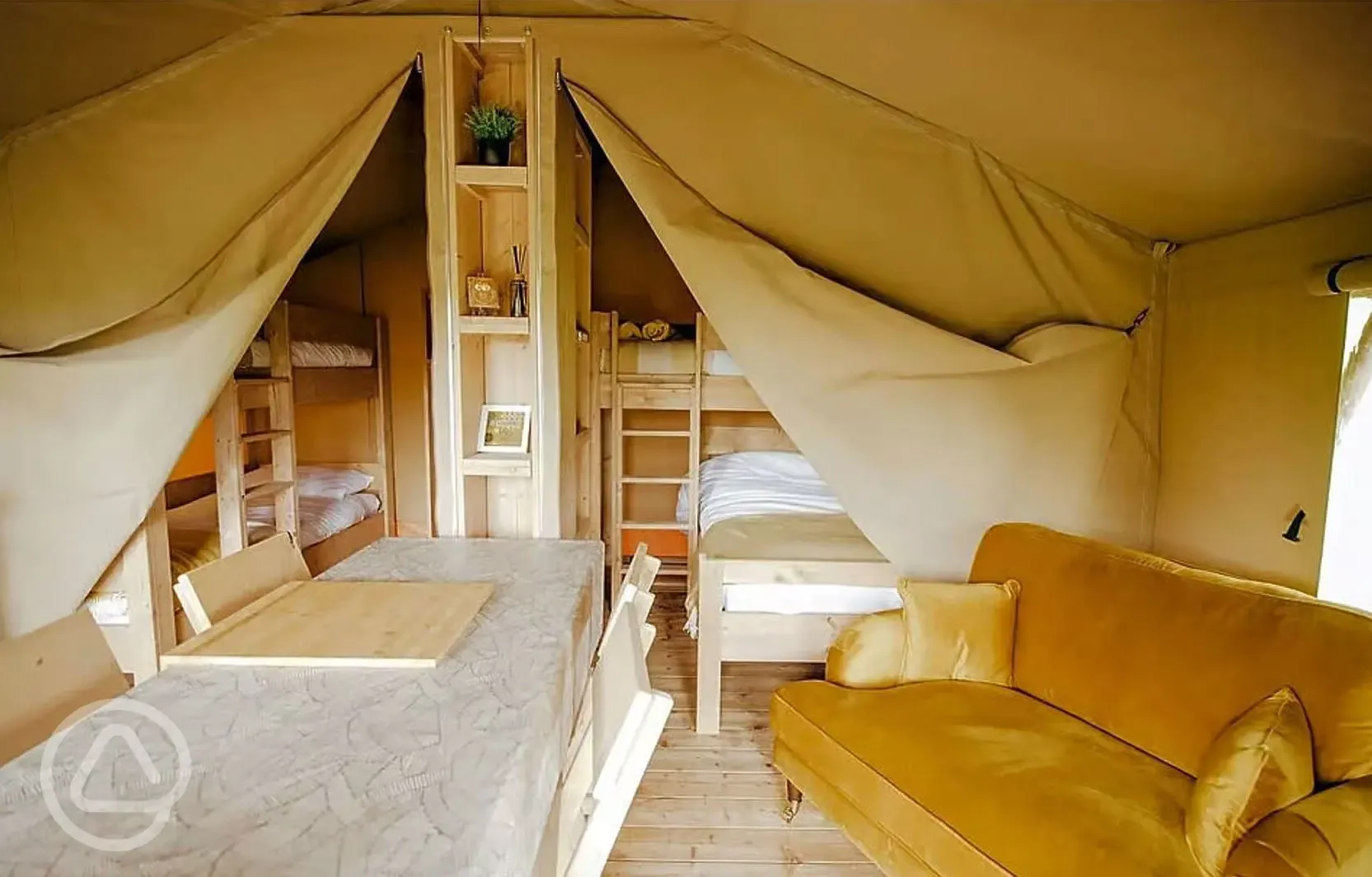 Safari tent interior