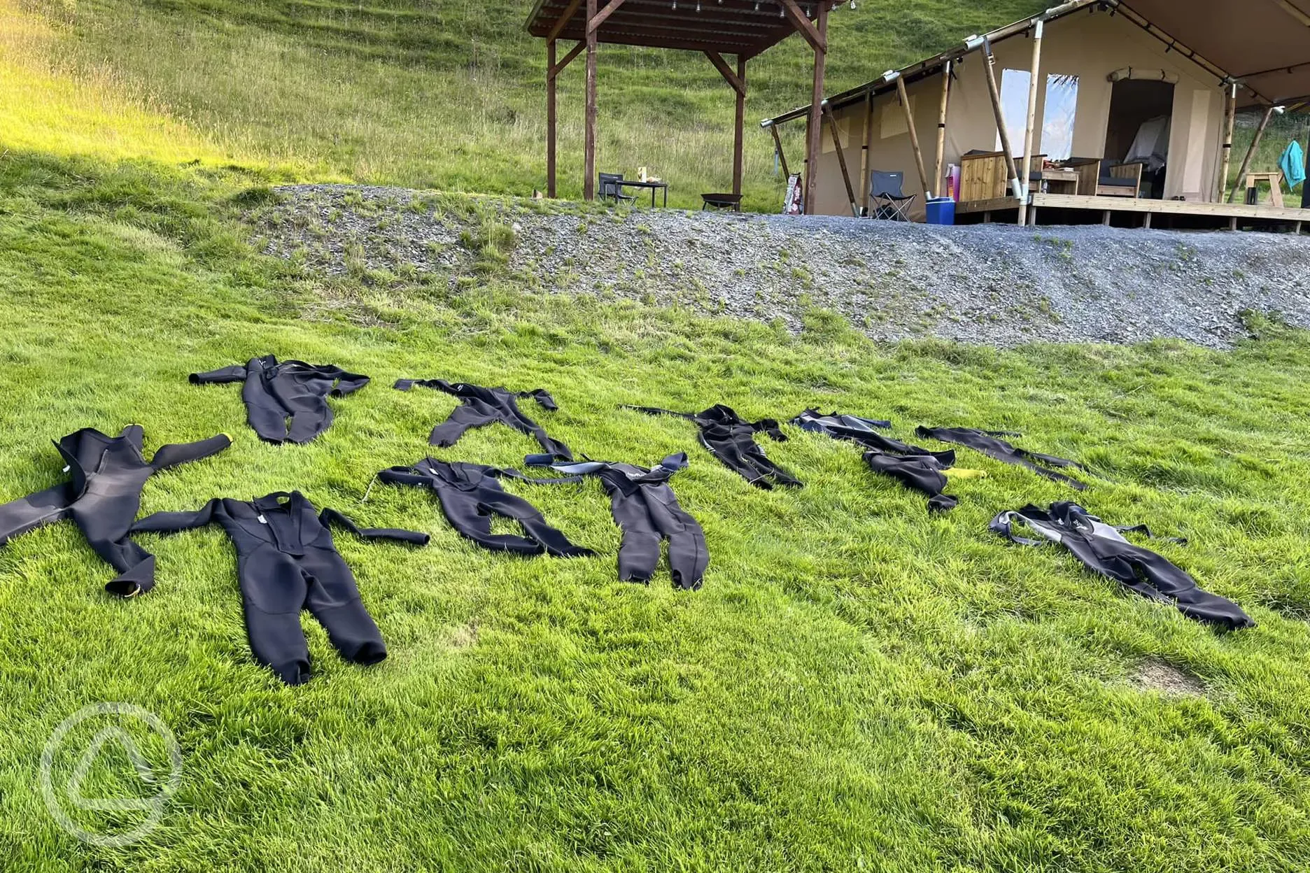 Wetsuits out to dry