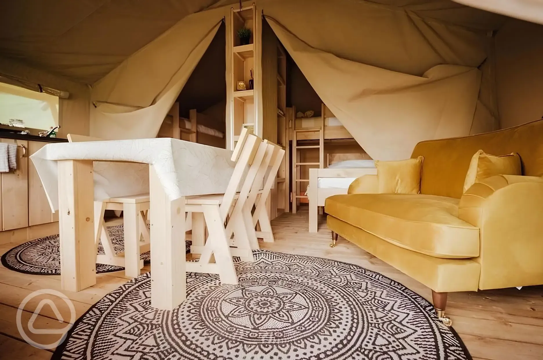 Safari tent interior