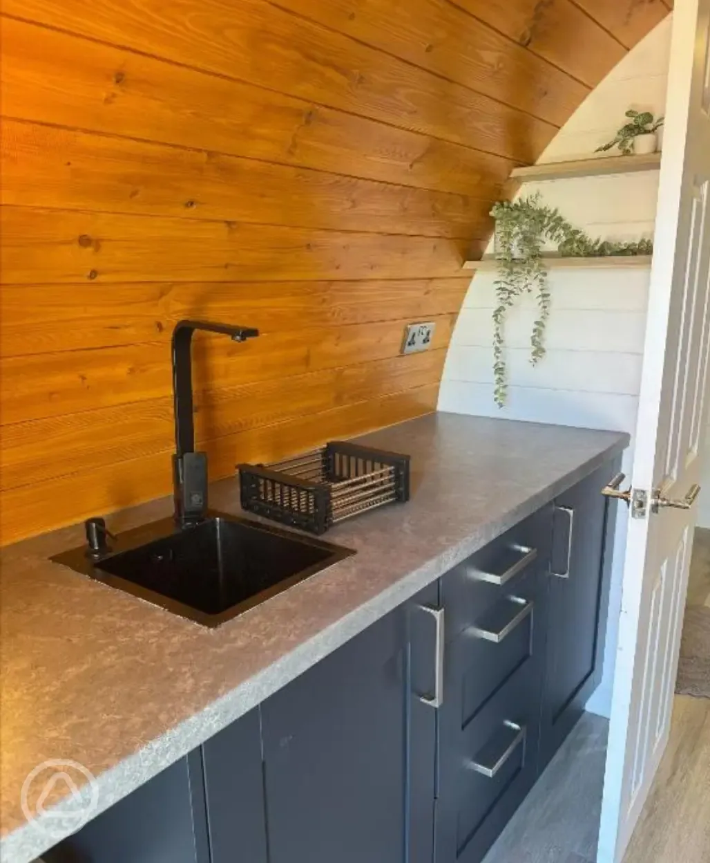 Glamping pod kitchenette