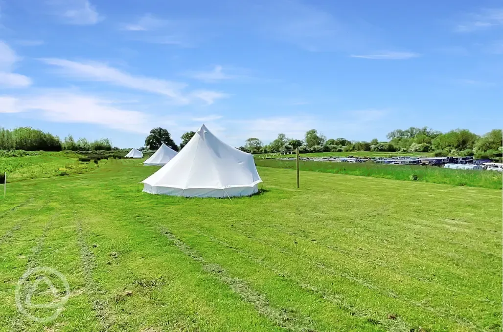 Furnished 5m bell tents at Oakwood Marina