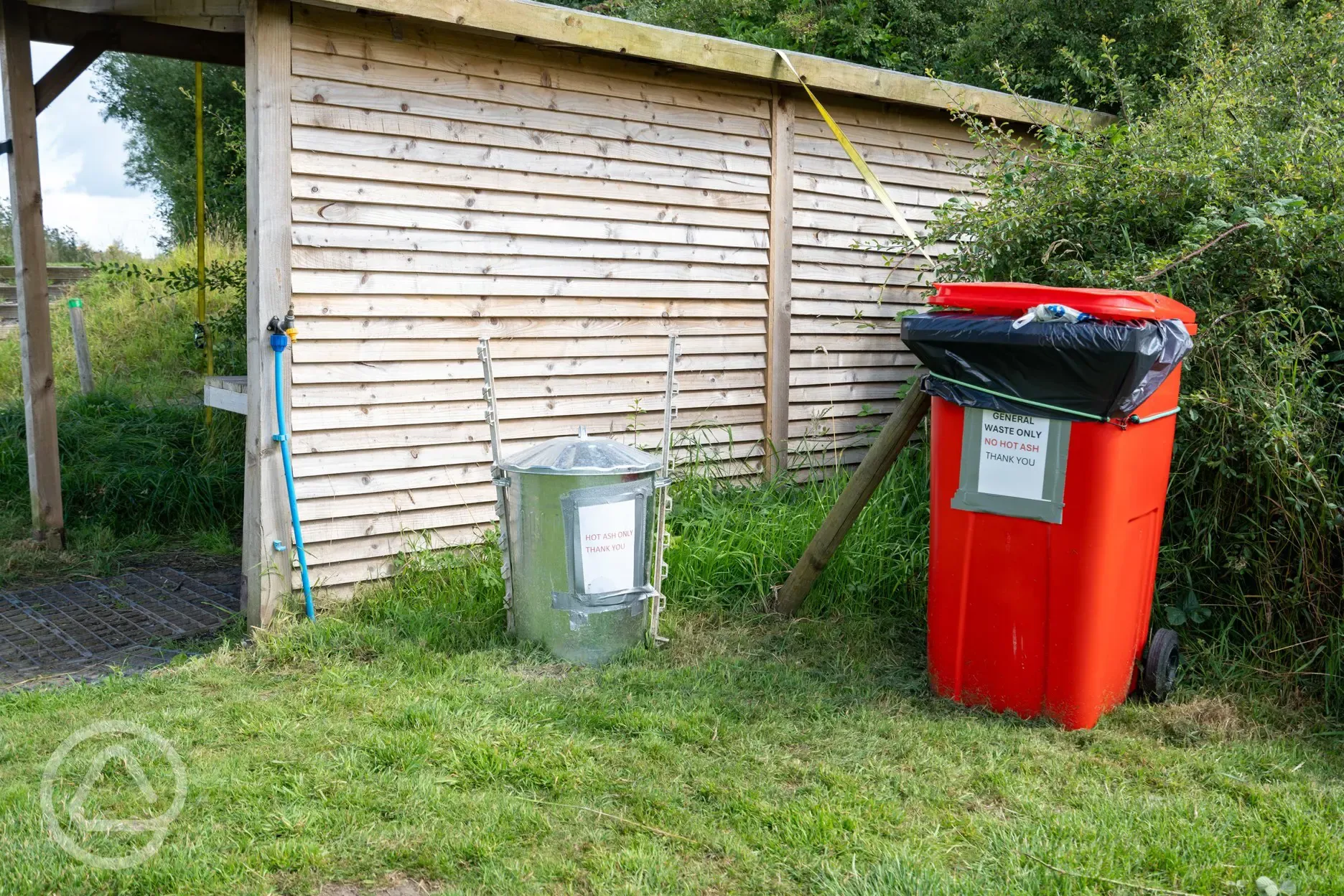 Waste area by the non electric grass pitches at Oakwood Marina